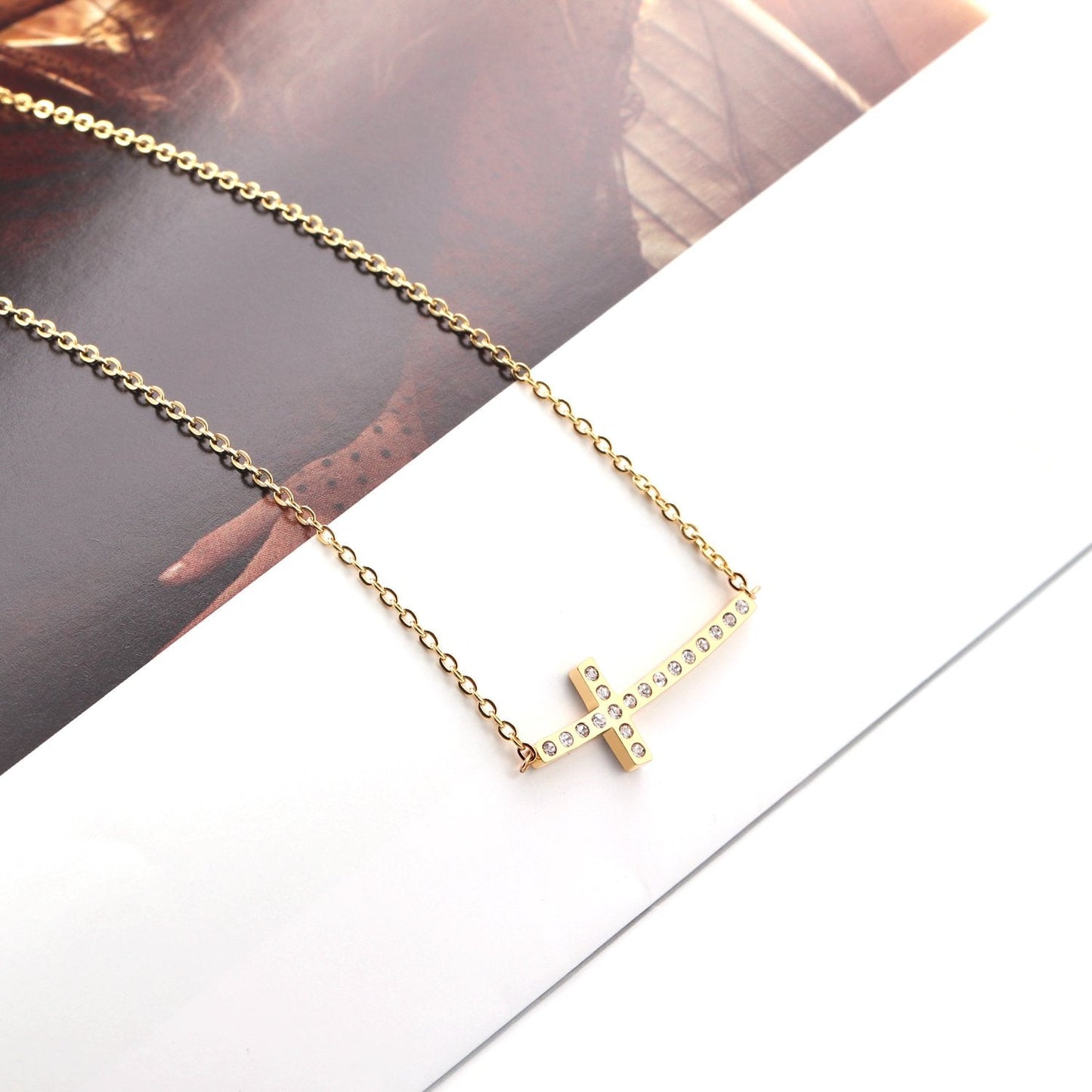 Star Zircon Gold color Pendants Necklaces Set For Girl Stainless Steel Collars Choker Necklace Women 2020 In bulk