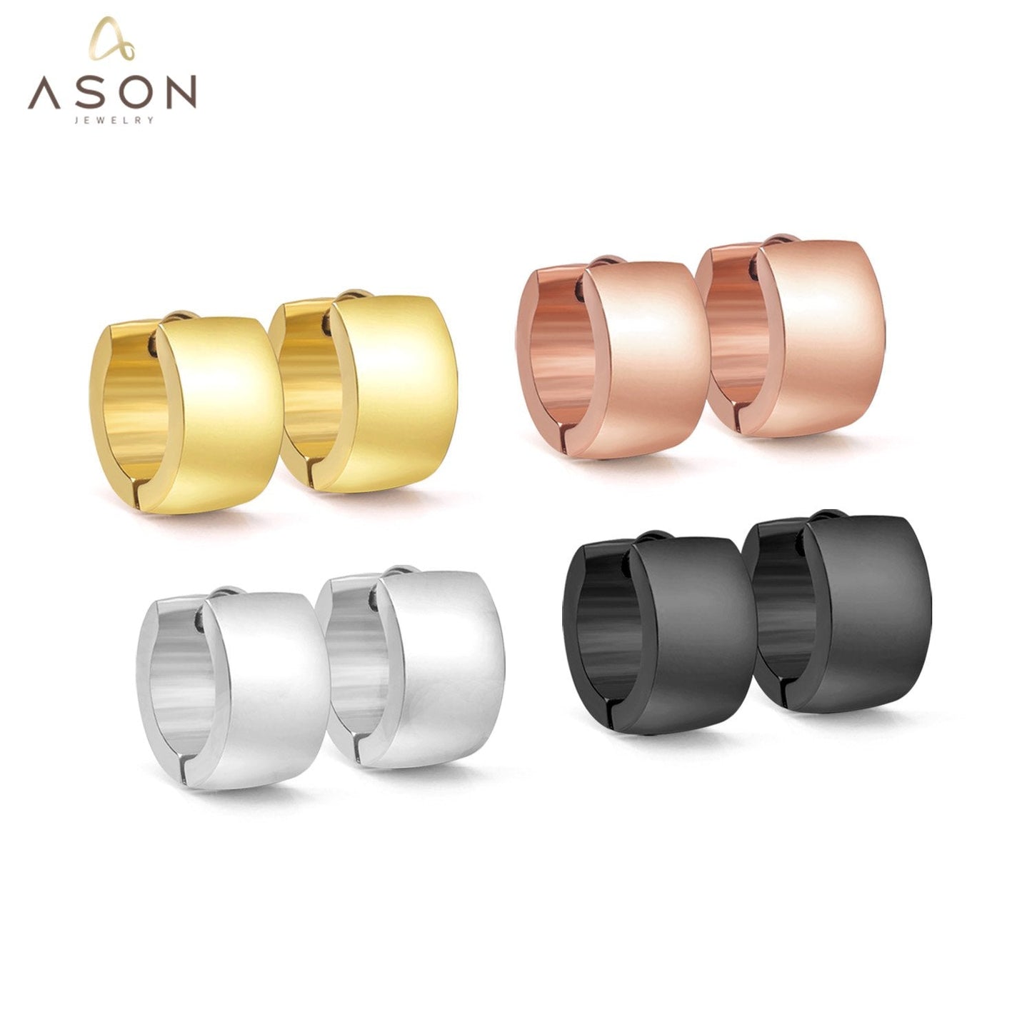 ASON Fashion Jewelry 2022 Statement Drop Dangle Rose Gold Earrings For Women Stainless Steel Earring Set For Female Classic