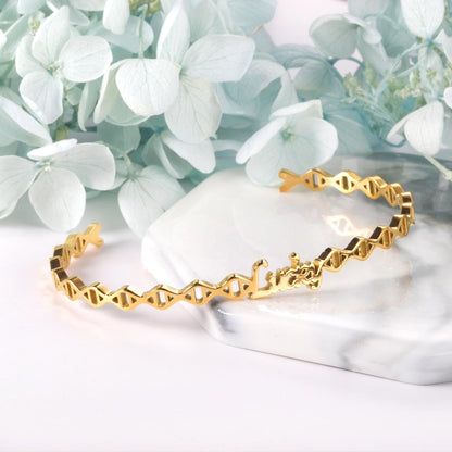 Geometric Statement Bangles Stainless Steel Letter Lucky Cuff Bracelets On Hand For Friends Gifts Girls Birthday
