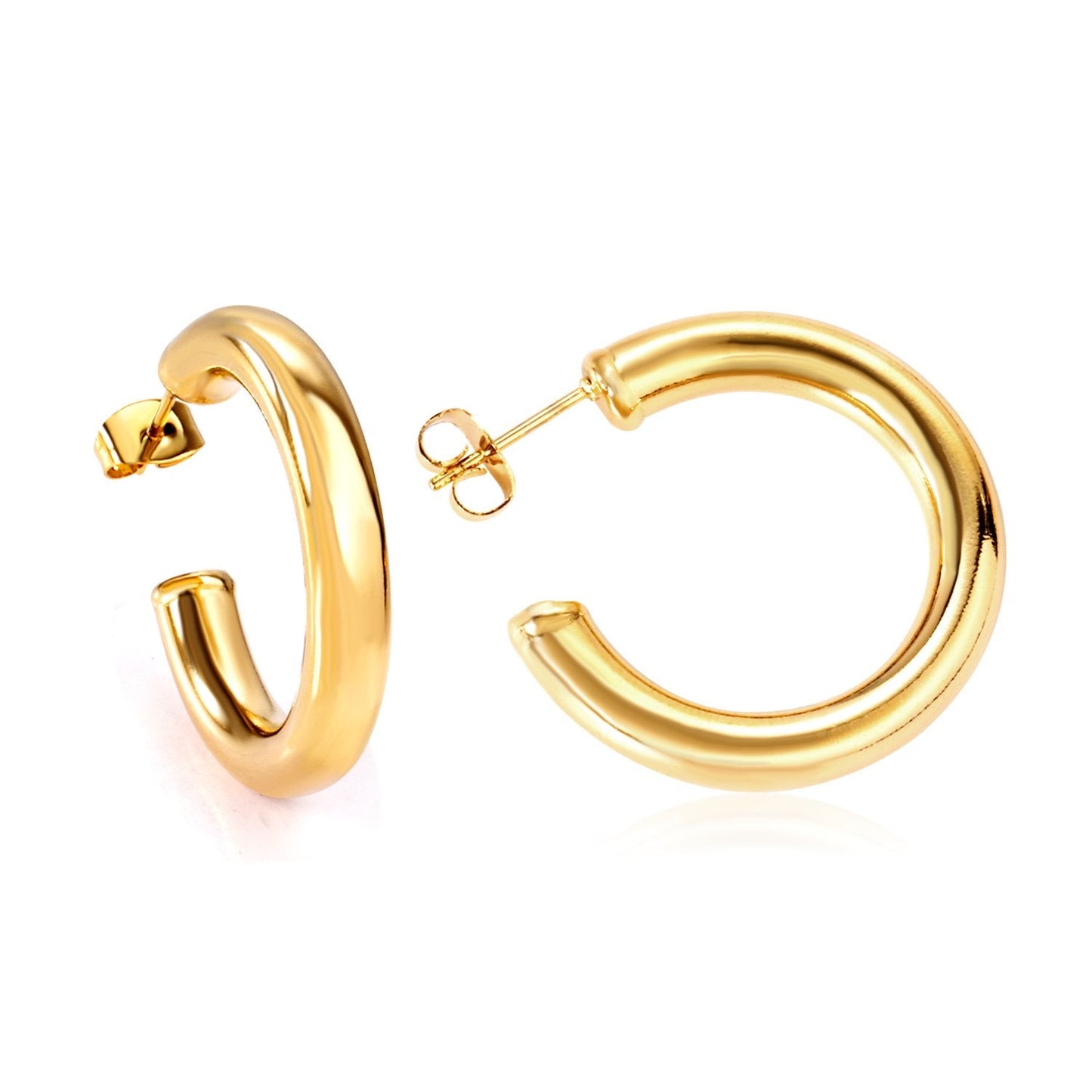 ASON Semicircle Stud Earrings Smooth Stainless Steel Ear Stud for Women Fashion Jewelry Trendy Jewelry Accessories