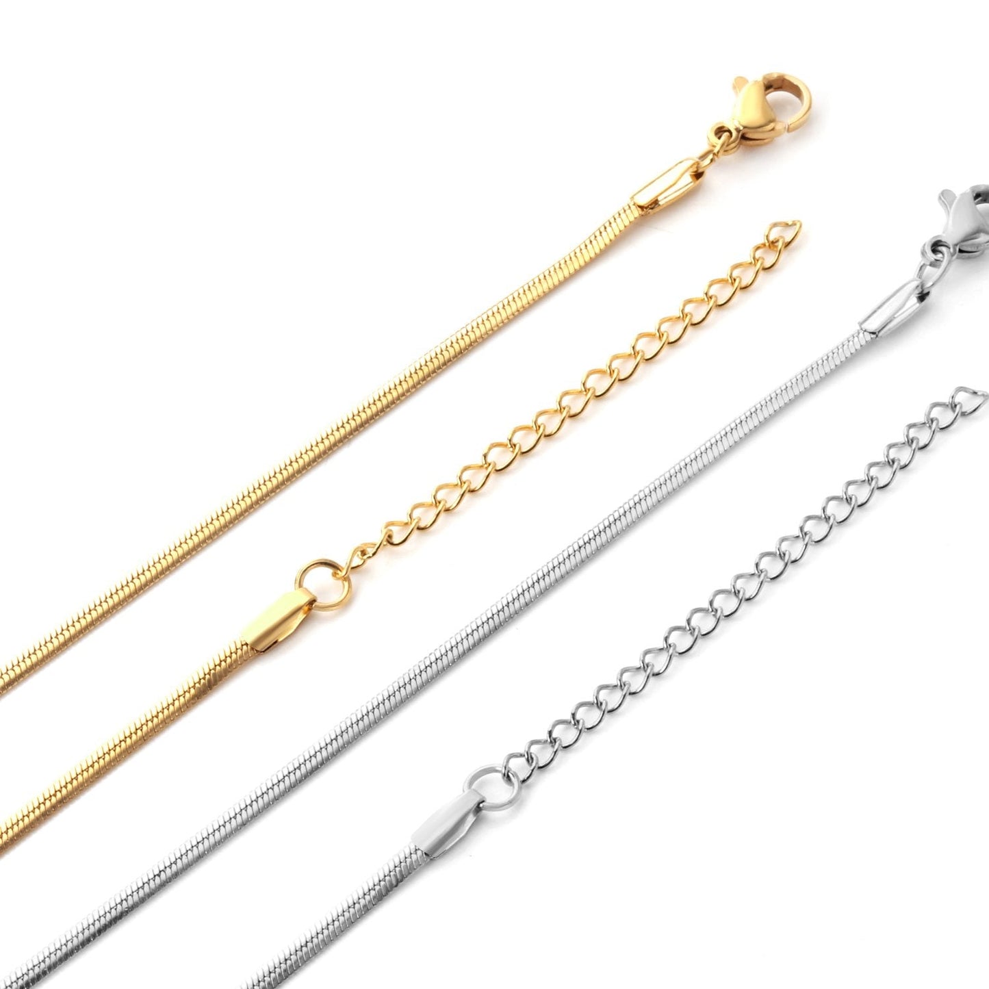 ASON Long Necklace 2022 Collier Female Stainless Steel 2mm Gold Silver Color Trendy Style Snake Extender Chains Necklace Gift