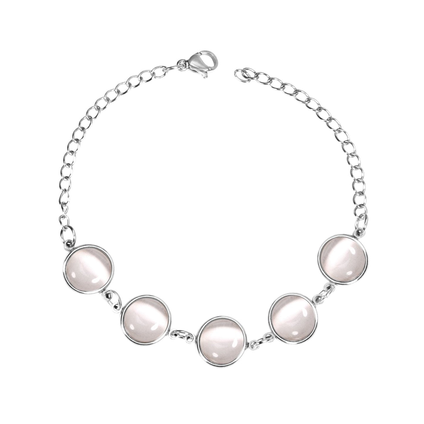 ASON Trendy Opals 20cm Chain Bracelet Bangle Gold Color Stainless Steel for Women Accessories Jewelry Mujer Daily Wear
