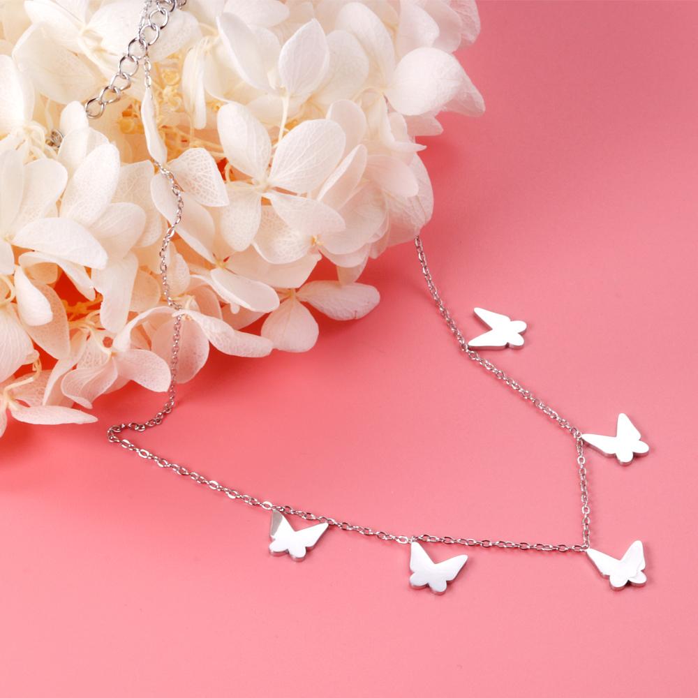 Vintage Many Charms Choker Fairy Grunge Egirls 5 Butterflies Pendant Necklaces Halloween 2021 Trend Women Jewelry