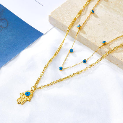 Double Layered Necklace Imitation Pearl Beads Snake Choker For Woman Trendy Collier Vintage Tennis Aesthetic Jewlry