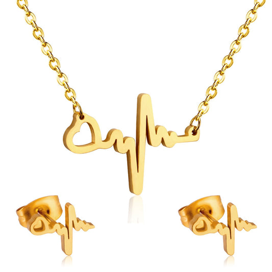 Hot Sale Wedding Dubai African Pendant Heart Love Necklace Earring Jewelry Sets Luxury Jewelry Set Gift