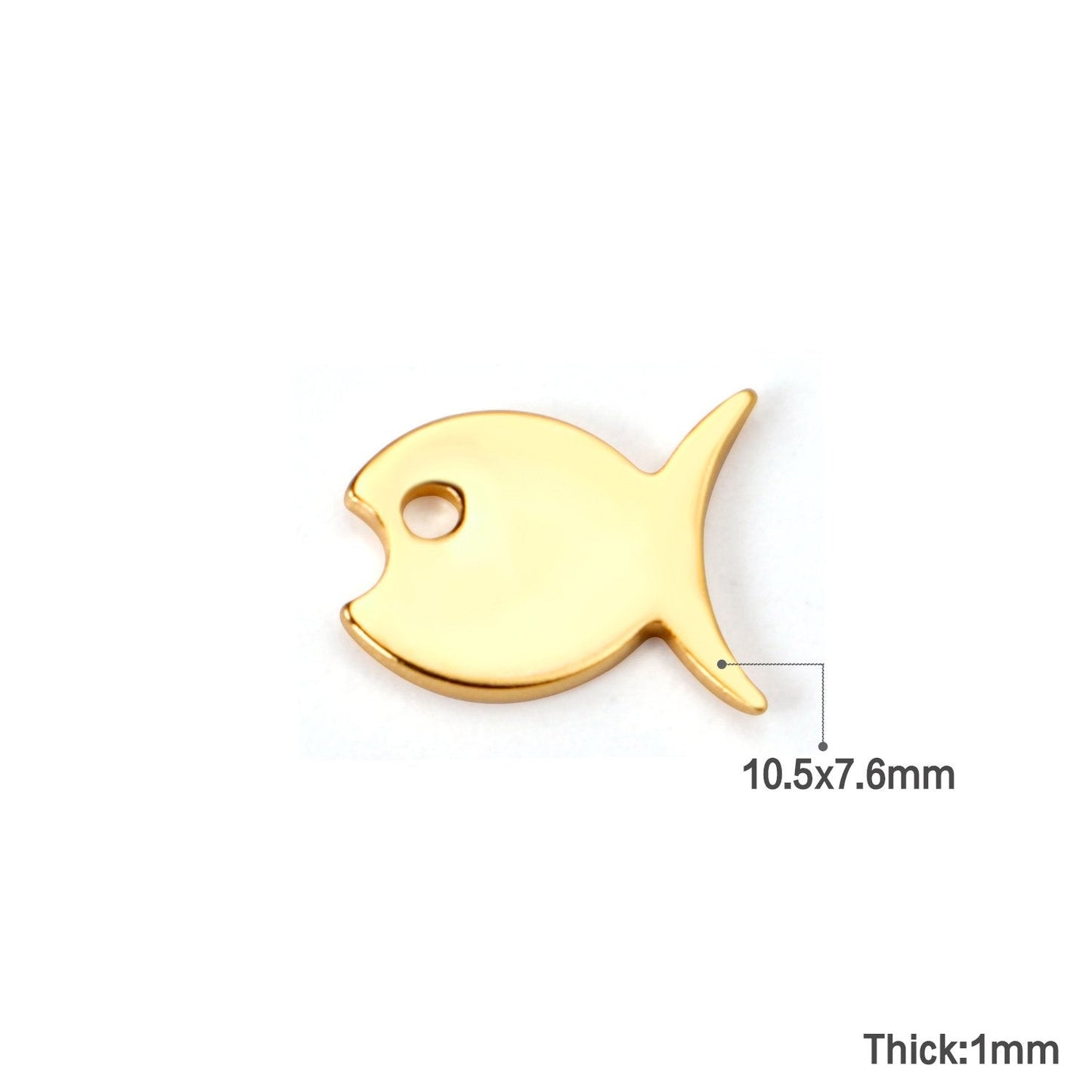 ASON 100 Pcs/Lot Small Fish Lovely Charm 316L Stainless Steel Gold Silver Color For Necklace Bracelet Jewelry Making Supplies