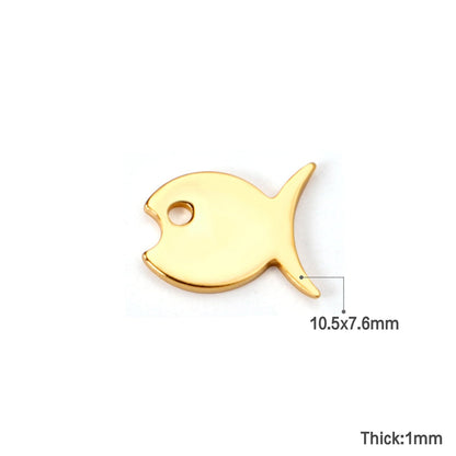 ASON 100 Pcs/Lot Small Fish Lovely Charm 316L Stainless Steel Gold Silver Color For Necklace Bracelet Jewelry Making Supplies