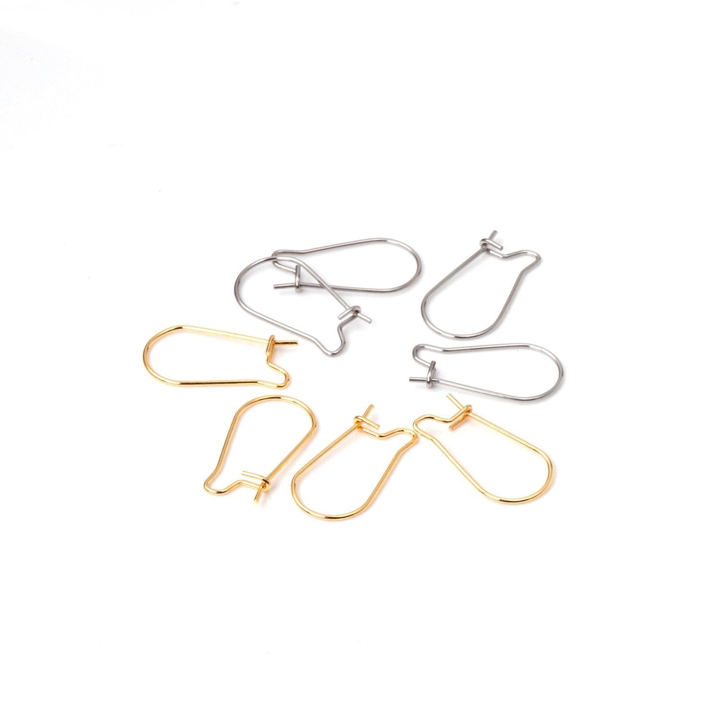 ASON 100pcs/lot Gold/Silver Color Stainless Steel French Lever Earrings Hook Ear Finding for Jewelry Making DIY Accessories