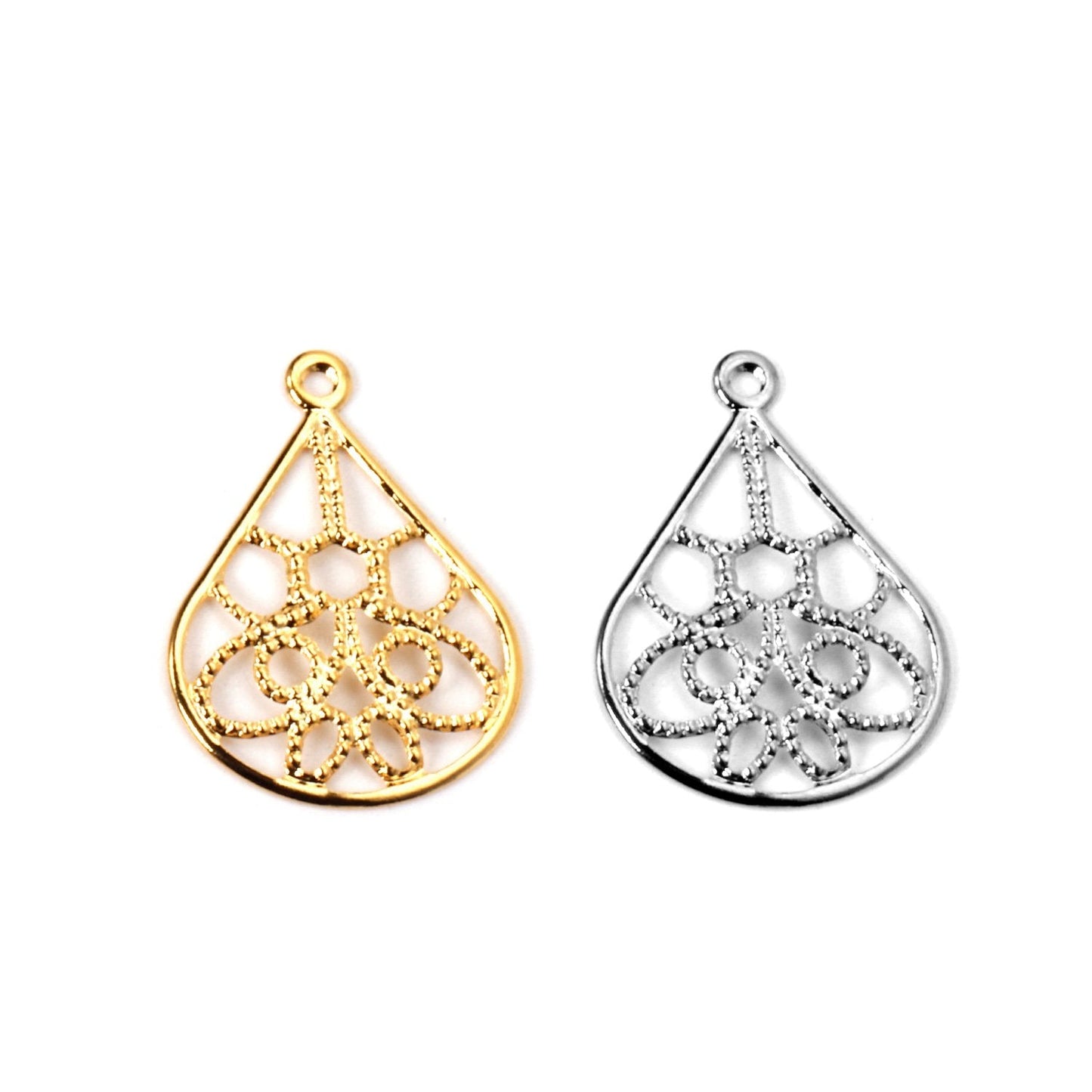 ASON 100 Pcs/Lots Classical Water Droplets Charm 316L Stainless Steel  For Necklace Earring DRY Handmade Jewelry Making Supplies