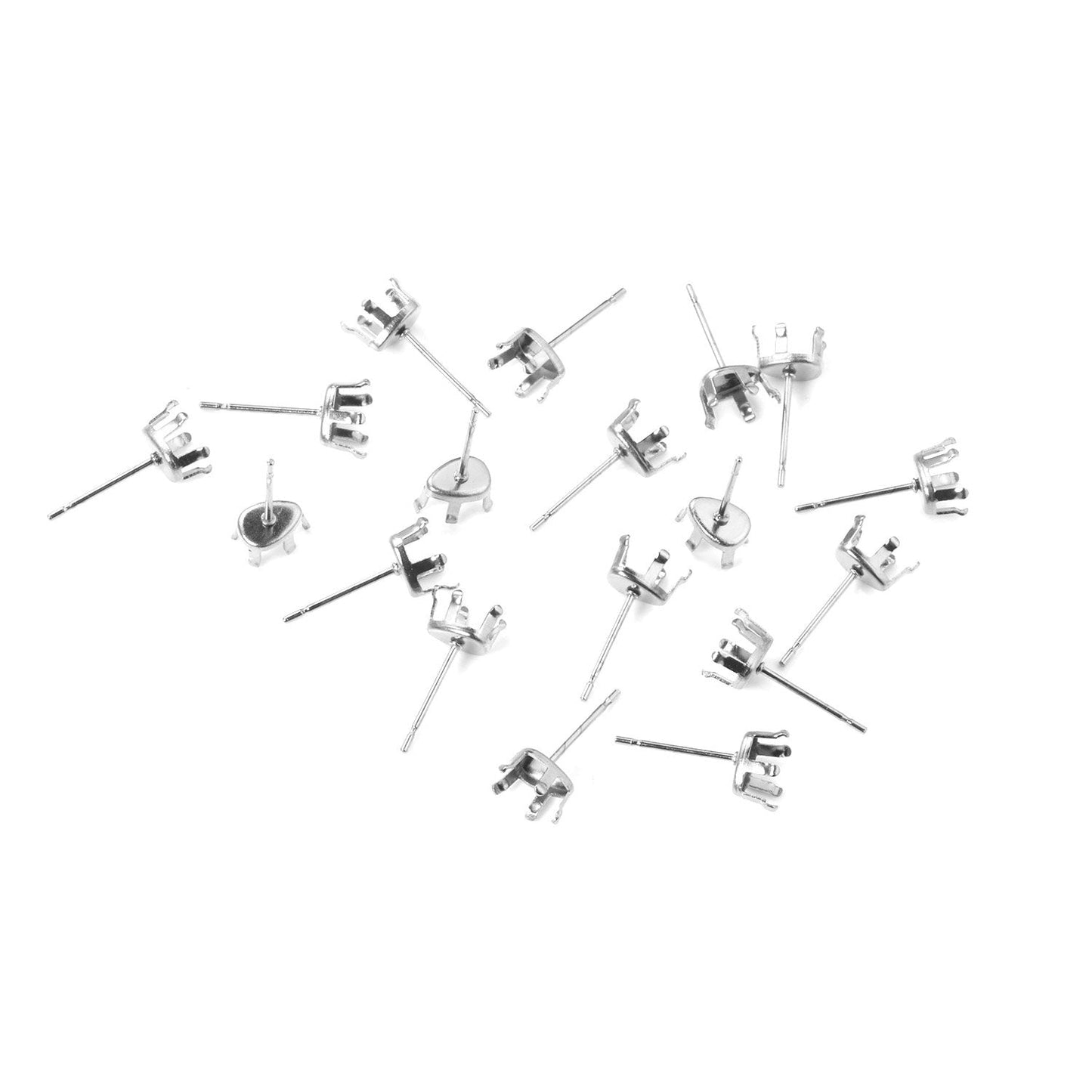 ASON 100pcs/lot Earring Base 316L Stainless Steel  Water Drop Claw Earrings Making For DIY Jewelry Making Jewelry Accessories