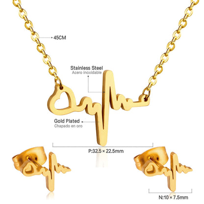 Hot Sale Wedding Dubai African Pendant Heart Love Necklace Earring Jewelry Sets Luxury Jewelry Set Gift