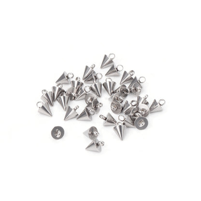 ASON 50pcs/lot Circular Cone Charms Small Cone Pendant Stainless Steel Geometric Accessories For DIY Jewelry Making Handmade