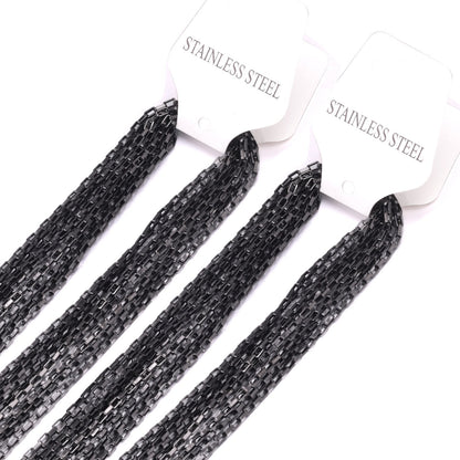 ASON 10pcs/Lots Long Necklace Women Collar 2MM Gold Black Rose Silver Color Stainless Steel Box Chains Necklaces Wholesale