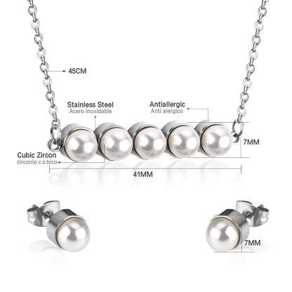 New Fake Pearl Wedding Jewelry Set Crystal Necklace Jewelry Sets Party Women Necklace Bridal Earrings