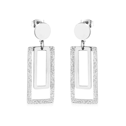 ASON Statement Long Tassel Geometry Dangle Piercing Drop Earrings Jewelry Stainless Steel For Women Accessories Wholesale