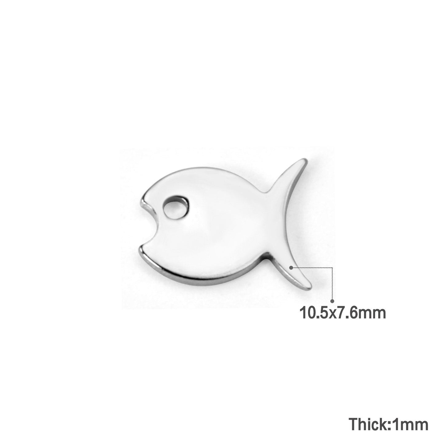 ASON 100 Pcs/Lot Small Fish Lovely Charm 316L Stainless Steel Gold Silver Color For Necklace Bracelet Jewelry Making Supplies