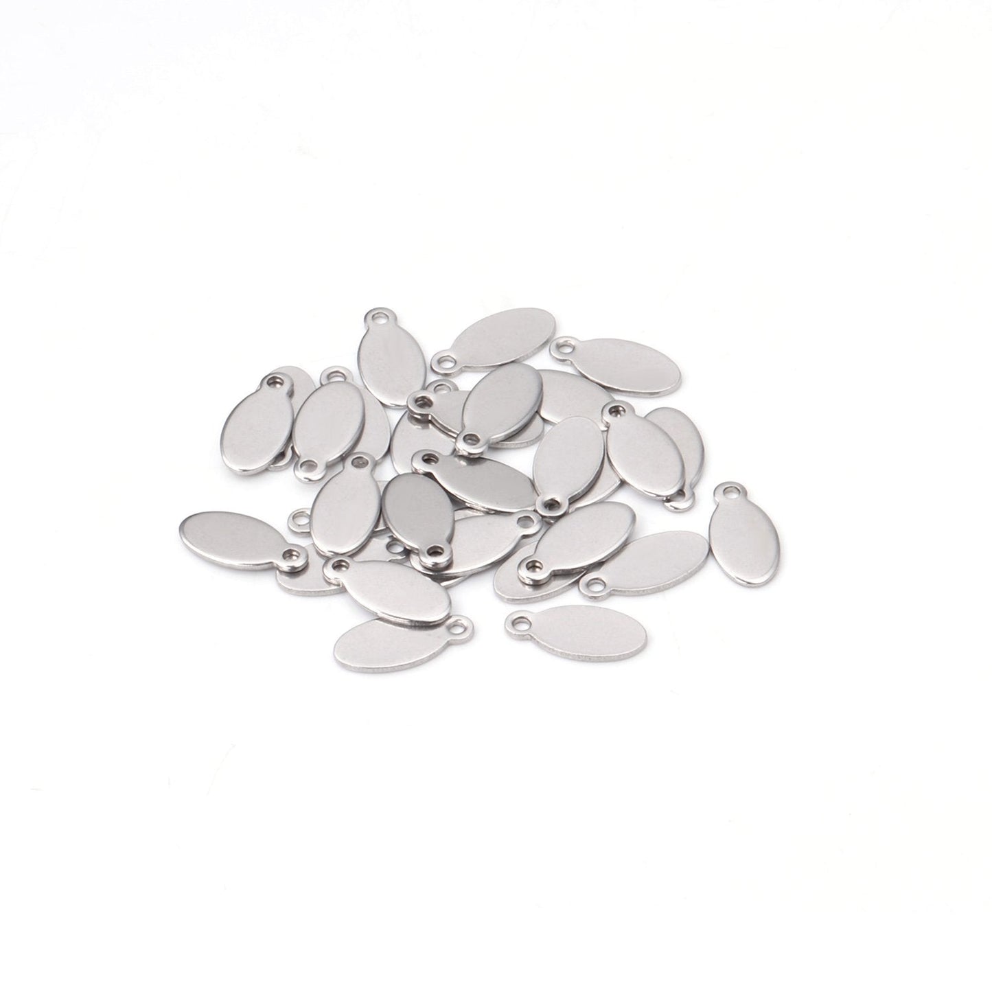 ASON 100pcs/lot Classic Stainless Steel Water Drop Pendants Charms Jewelry Accessories for Bracelet Anklet DIY Jewelry Making