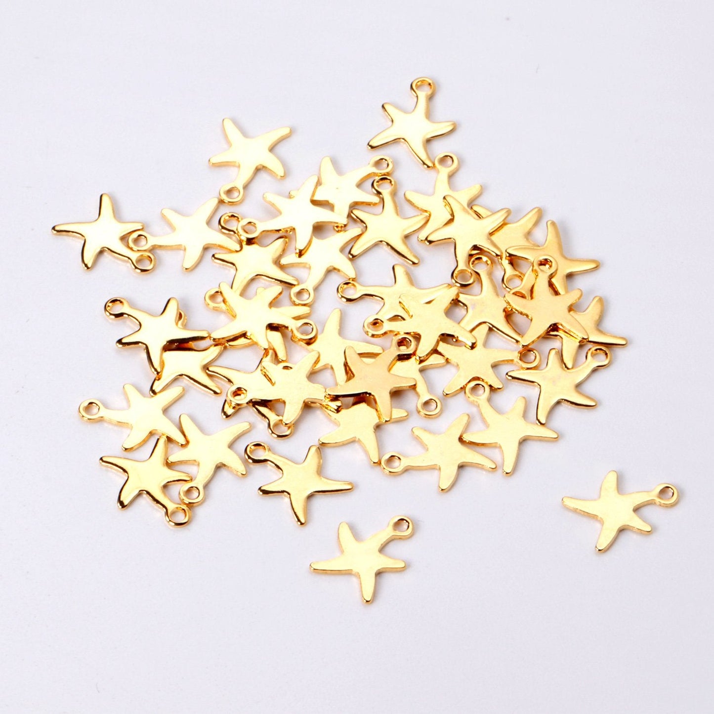 ASON 100Pcs/Lots Perforated star Charms 316L Stainless Steel Geometry Fashion For Necklace Bracelet DIY Jewelry Making Supplies