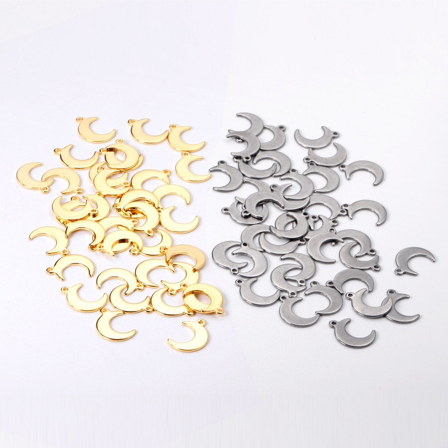 ASON 100Pcs/Lots New Fashion Moon Charms 316L Stainless Steel For Necklace Bracelet Anklet DRY Handmade Jewelry Making Supplies