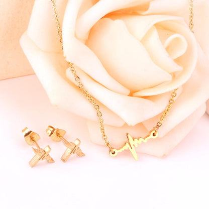 Fashion Gold Color Stainless Steel Jewelry Sets High quality 316L Accessories