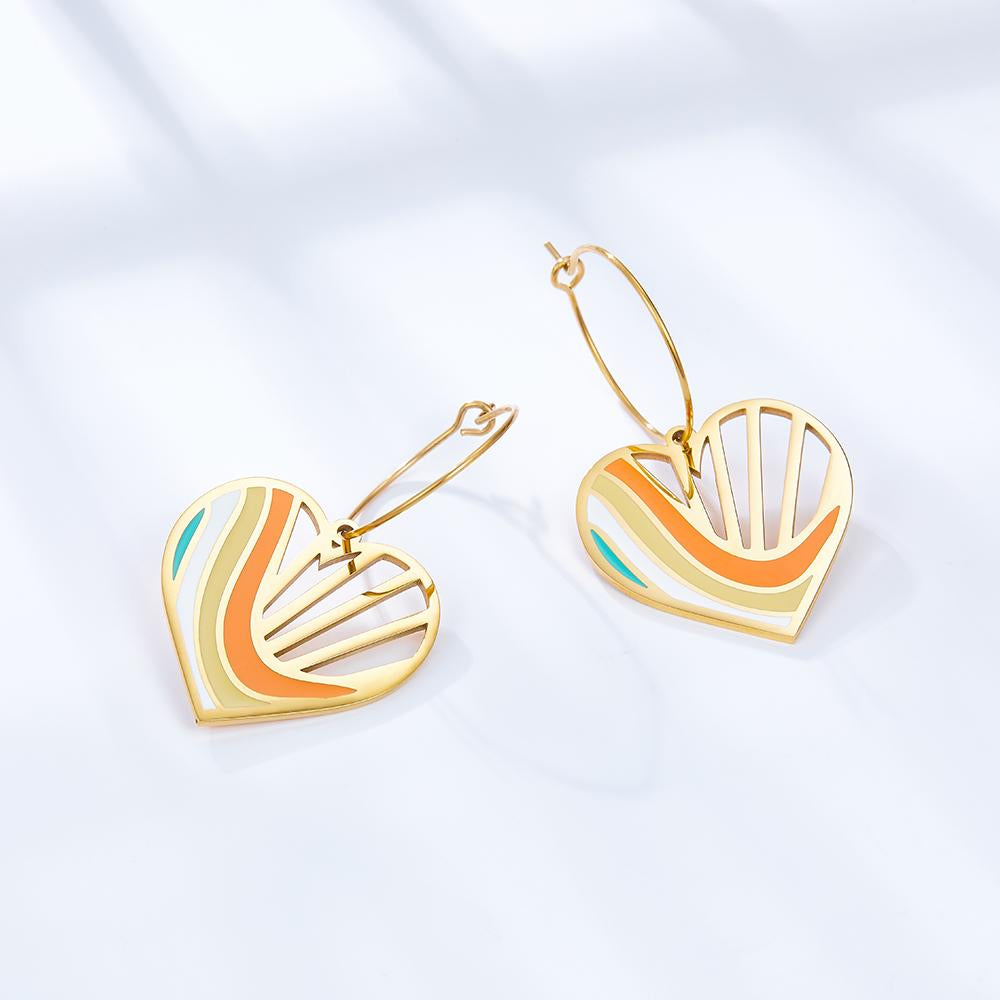 Romantic Acrylic Dangle Earrings For Woman Vacation Jewelry Geometric Cute Heart Pendient Boho Vintage Fairy Bijoux