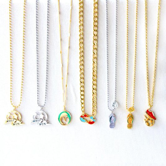 World Cup Football Pendant Necklace For Woman Must Win Man Sport Statement Thick Beads Chain Necklaces Brand Design