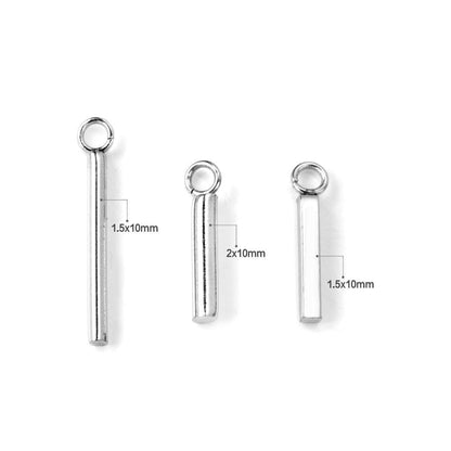 ASON 100pcs/lot Stainless Steel Bar Metal Rod With Tassel Earrings Charm Accessories for DIY Earrings Jewelry Making Supplies