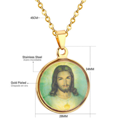 Stainless Steel Pendant Necklace Christianity Necklaces Man Jewelry-106001G