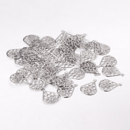 ASON 100 Pcs/Lots Classical Water Droplets Charm 316L Stainless Steel  For Necklace Earring DRY Handmade Jewelry Making Supplies