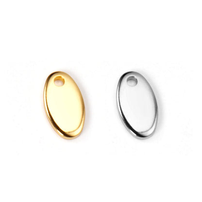 ASON 100pcs/lot Oval Pendant Chain Bracelet Tag Stainless Steel For Necklace Bracelet DIY Handmade Jewelry Making Supplies