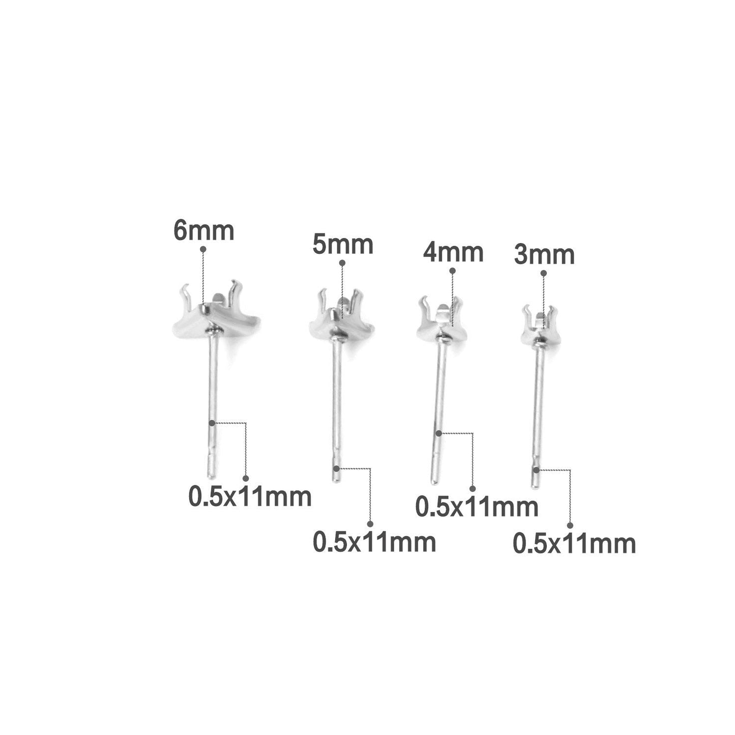 ASON 100pcs/lot Earring Base Triangle Earring Making 316L Stainless Steel Setting Crystal DIY Jewelry Making Accessories Gift