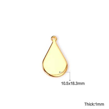 ASON 100pcs/lot Stainless Steel Oval Pendant Charm Wholesale Gold Silver Color For Necklace Bracelet Jewelry Making Supplies