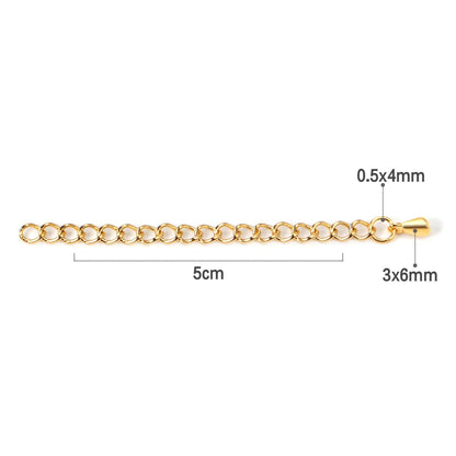 ASON 10pcs/lot Stainless Steel Chain Connector 5mm Lengthen The Chain Gold Silver Color Bracelet Necklace DIY Jewelry Accessory