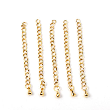 ASON 10pcs/lot Stainless Steel Chain Connector 5mm Lengthen The Chain Gold Silver Color Bracelet Necklace DIY Jewelry Accessory