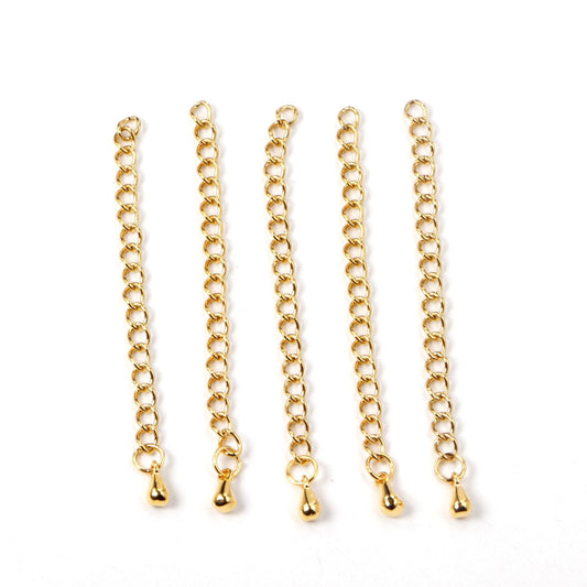ASON 10pcs/lot Stainless Steel Chain Connector 5mm Lengthen The Chain Gold Silver Color Bracelet Necklace DIY Jewelry Accessory