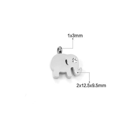 ASON 10pcs/Lot 12.5x9.5mm Gold Pendant Charms Stainless Steel Elephant For Necklace Bracelets DIY Jewelry Accessories Supplies