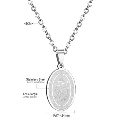 Muslim Scriptures Pendant Necklace Gold-color Necklace Women Jewelry