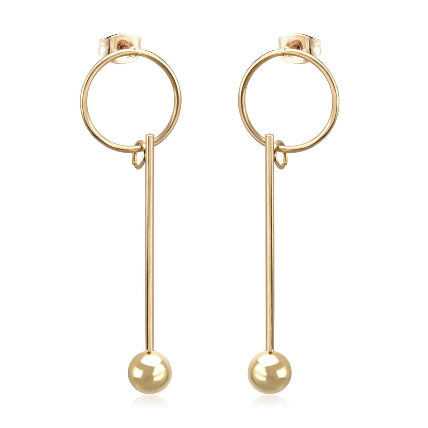 ASON Long Line Link Chain Imitation Pearl Dangle Earrings for Women Gold Color Cross Earrings Female Bijoux Pendientes