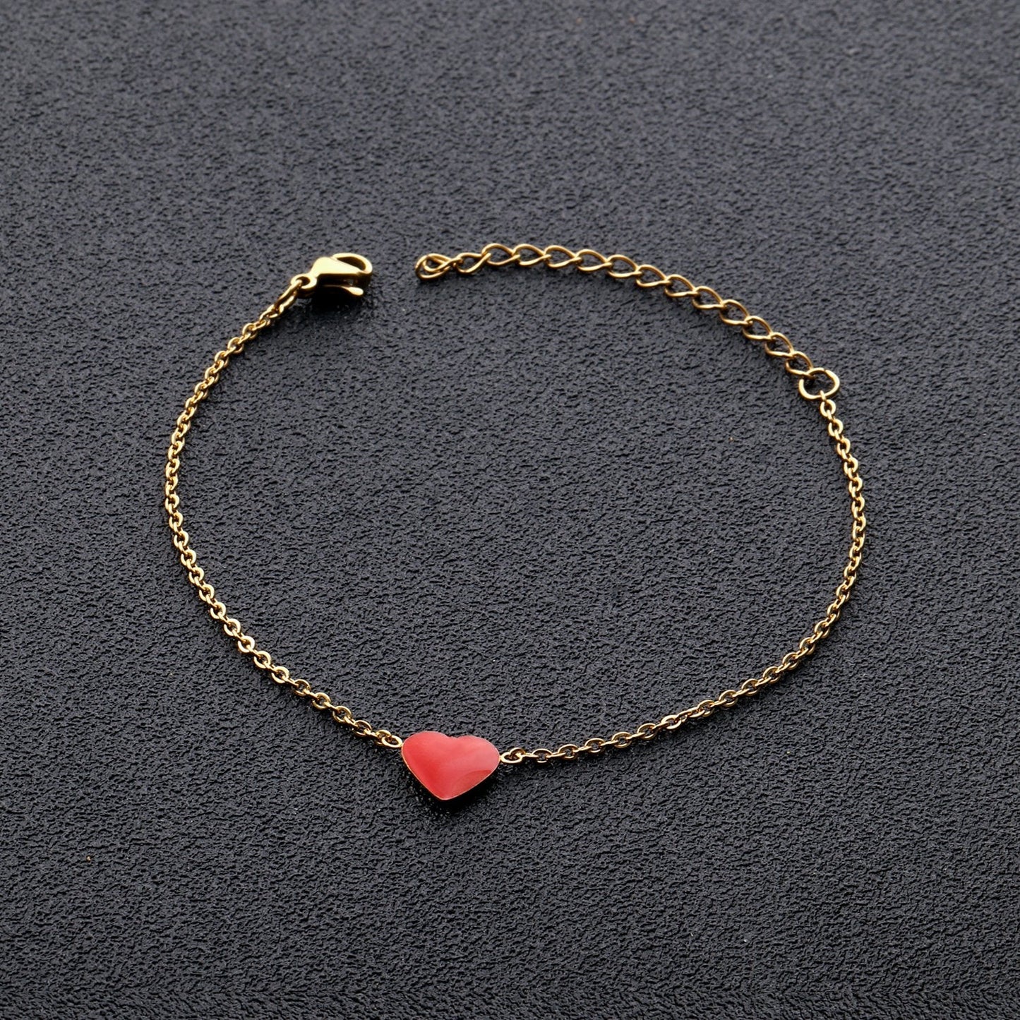 Red Heart Charm Gold Color Pulseras 2020 Fashion Bracelets For Femme Women Chain Bracelet  Jewellery accesorios