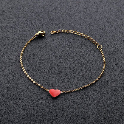 Red Heart Charm Gold Color Pulseras 2020 Fashion Bracelets For Femme Women Chain Bracelet  Jewellery accesorios