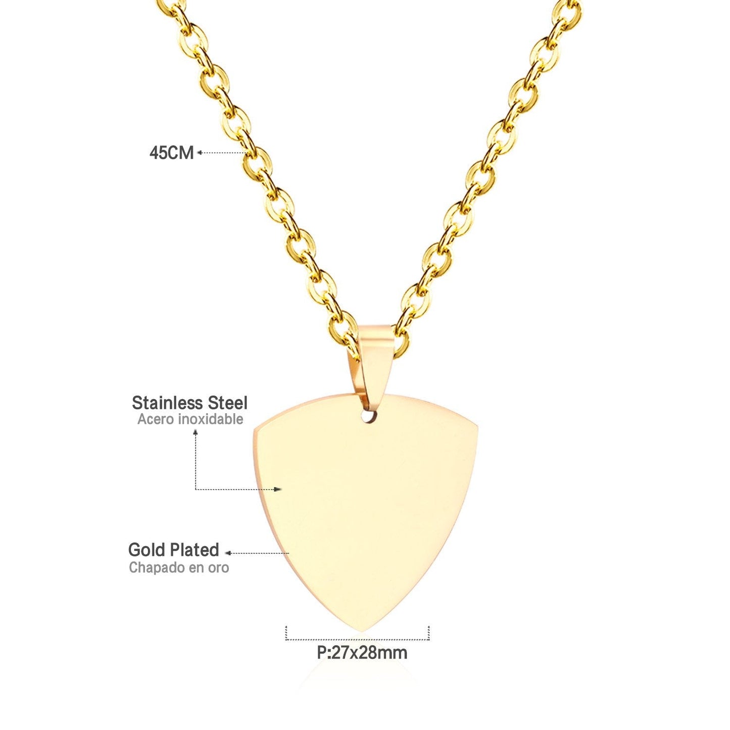 Gothic Fashion Gold Heart Pendant Necklace For Men Women Jewelry Stainless Steel Chain Necklaces Collares Collier