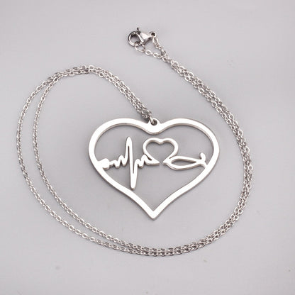 Newest Shape Stainless Steel Heart Pendant Necklace For Men/Women Choker Link Chain Necklace Naszyjnik Jewelry Gift