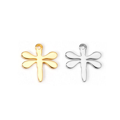 ASON 100pcs/lot Wholesale Dragonfly Pendant 316L Stainless Steel Animal Charm For Necklace Bracelet Jewelry Making Supplies