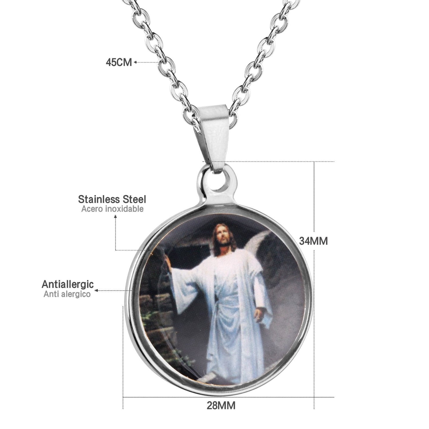Stainless Steel Necklace Pendant Christianity Necklaces Man Jewelry-105801G