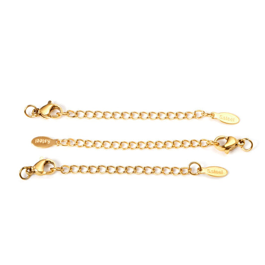 ASON 10pcs/lots Chain Connector With Lobster Clasp and Tag Extender Stainless Steel For Bracelet Necklace DIY Jewelry Accessory