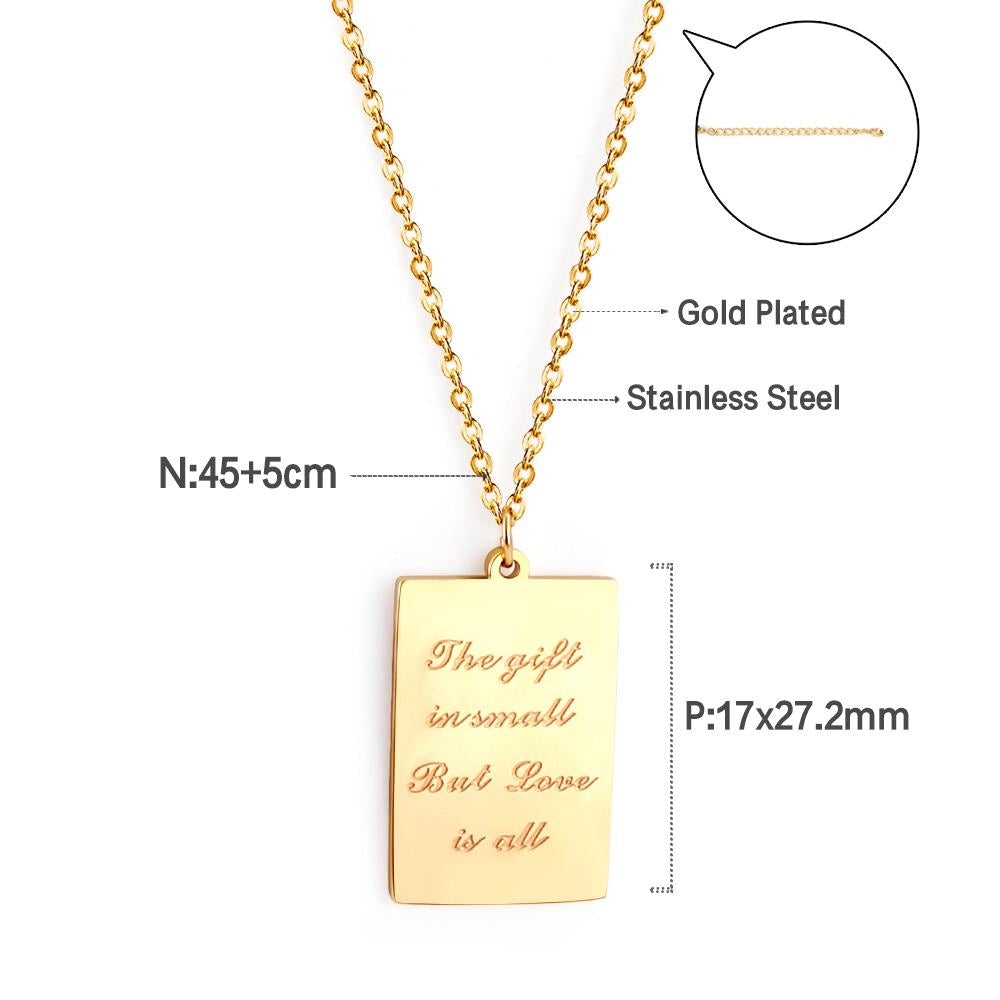 Necklace For Men Stainless Steel Letter Bar Geometry Pendant Necklace Women No Fade Link Chains Jewelry Wholesale