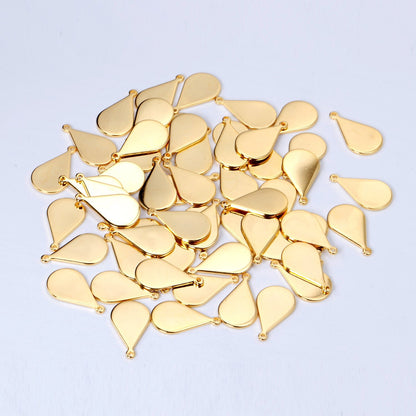 ASON 100pcs/lot Stainless Steel Oval Pendant Charm Wholesale Gold Silver Color For Necklace Bracelet Jewelry Making Supplies