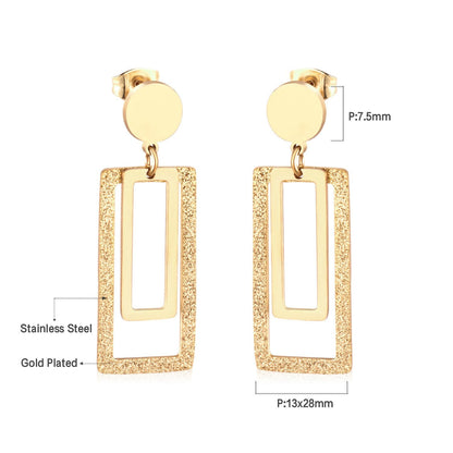 ASON Statement Long Tassel Geometry Dangle Piercing Drop Earrings Jewelry Stainless Steel For Women Accessories Wholesale