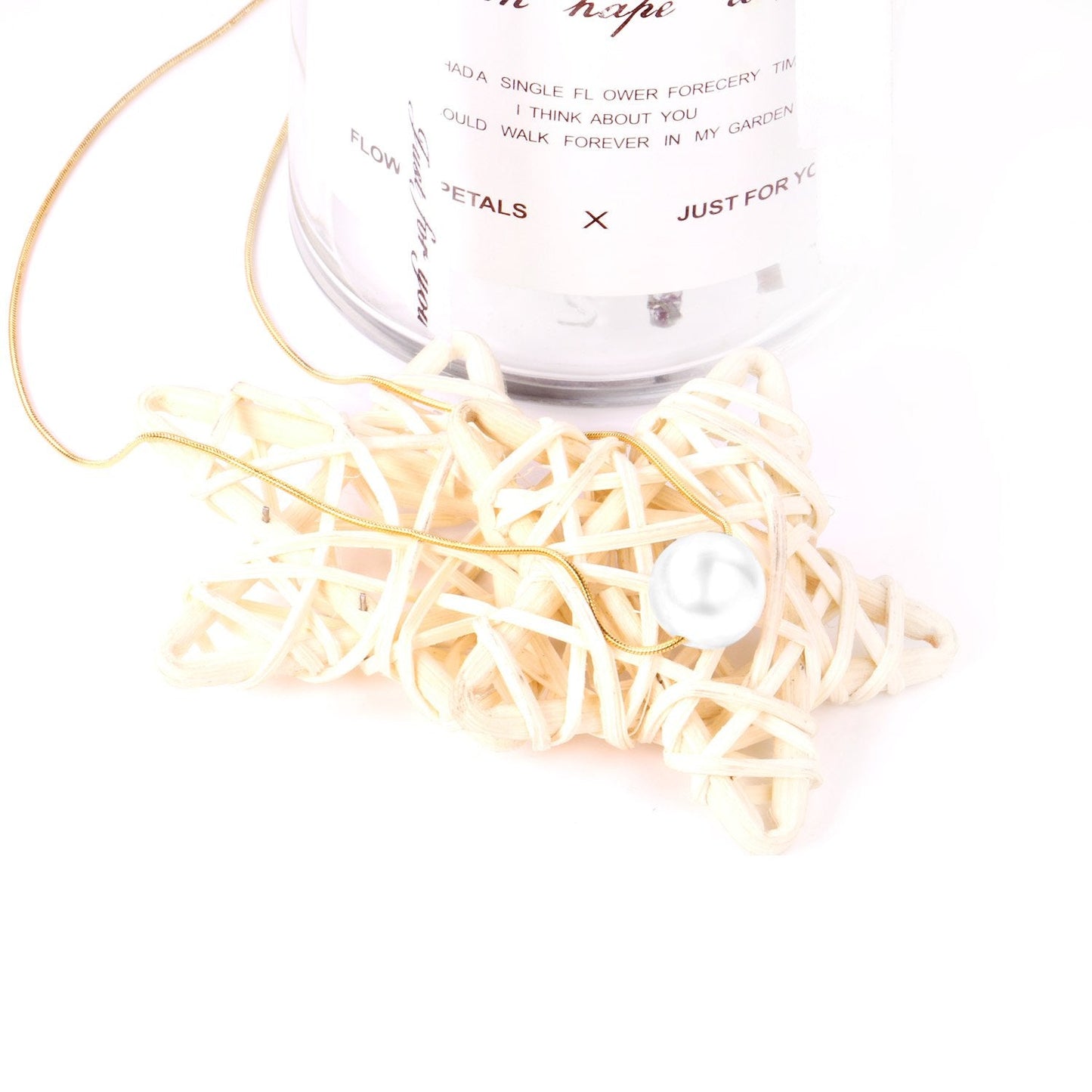 ASON Gold Color Imitation Pearl Pendant Necklace Stainless Steel Snake Chains Necklaces Simple Accessories Women/Girl Party