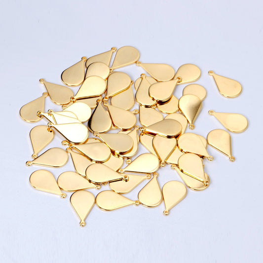 ASON 100pcs/lot Stainless Steel Oval Pendant Charm Wholesale Gold Silver Color For Necklace Bracelet Jewelry Making Supplies